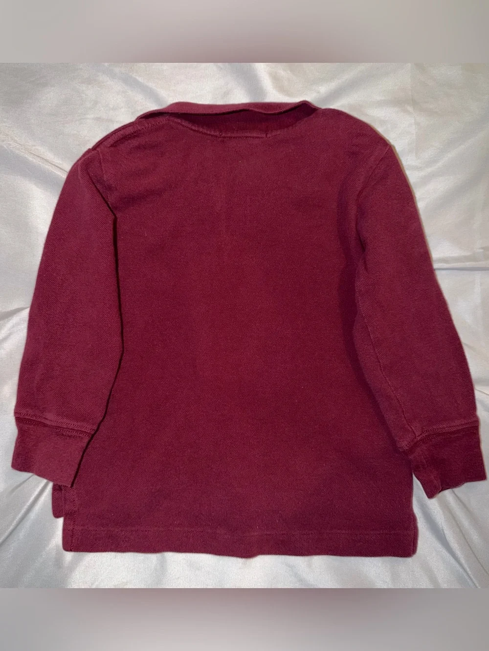 Ralph Lauren Boys Burgundy Long-Sleeve Polo with Yellow Pony